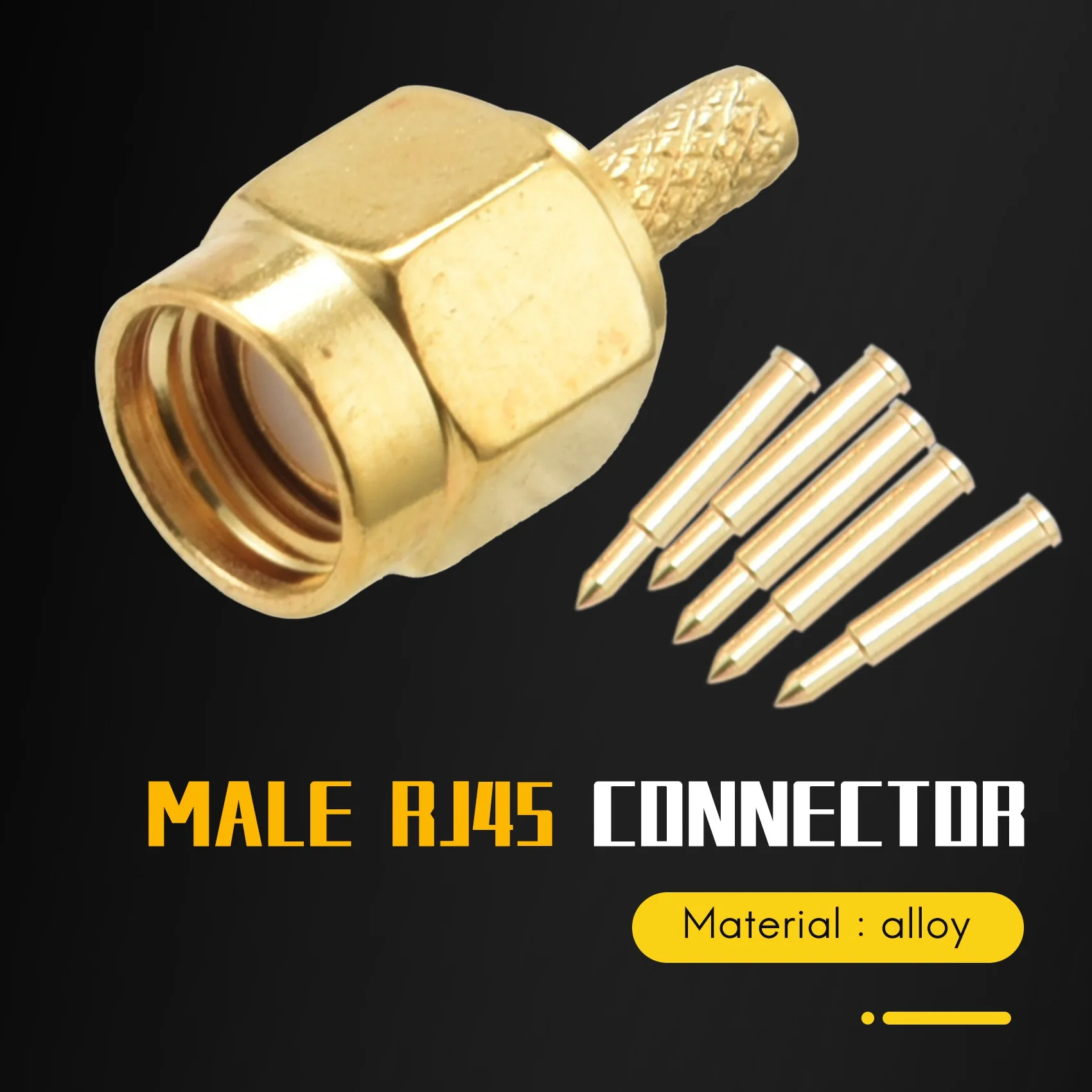 Boas vendas 5pcs SMA Macho Plug Straight Crimp RG316 RG174 Rf Adaptador Conector