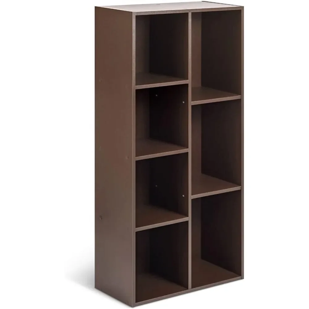 

7 Cube Organizer Bookcase, Espresso, 9.3 x 19.5 x 41.7 in