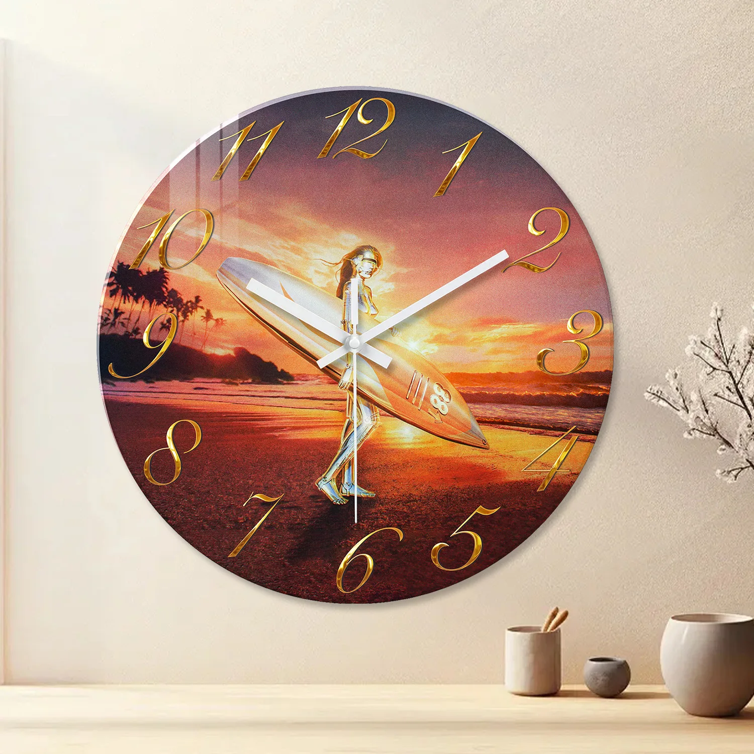 

12 inch Modern Silent Wall Clock Non-ticking Silent Digital Wall Clock Silent Movement Without Ticking Living Room Decor Watch