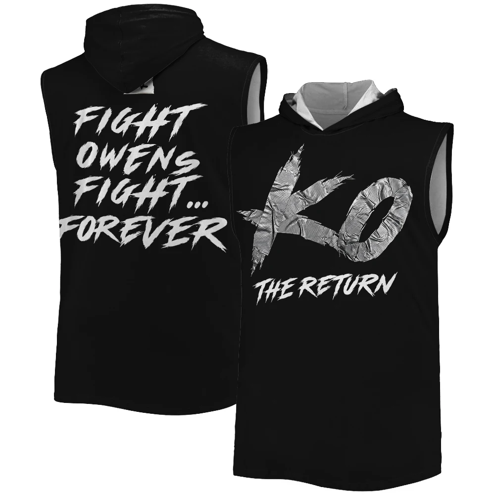 Новинка 2026: Мужская спортивная майка-худи Kevin Owens KO The Return с капюшоном, быстросохнущая, дышащая, для молодежи, уличный стиль, без рукавов