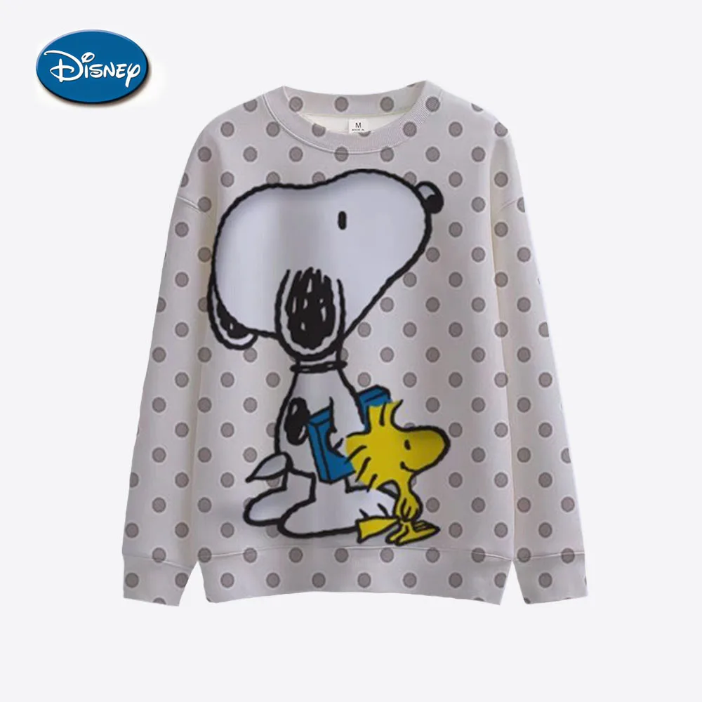 Autumn Winter Commuter Women Casual Snoopy cartoon print Round Neck Pullover Loose Long Sleeve Hoodie Women\'s Top