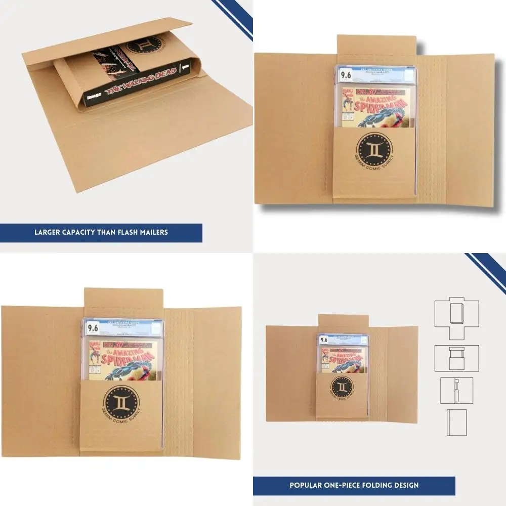 

Коробки для комиксов (100 шт.) - вмещают 15 комиксов, 3 слэба, 10 топлоудеров, 8 журналов | Настраиваемый для комиксов, манги, литературы