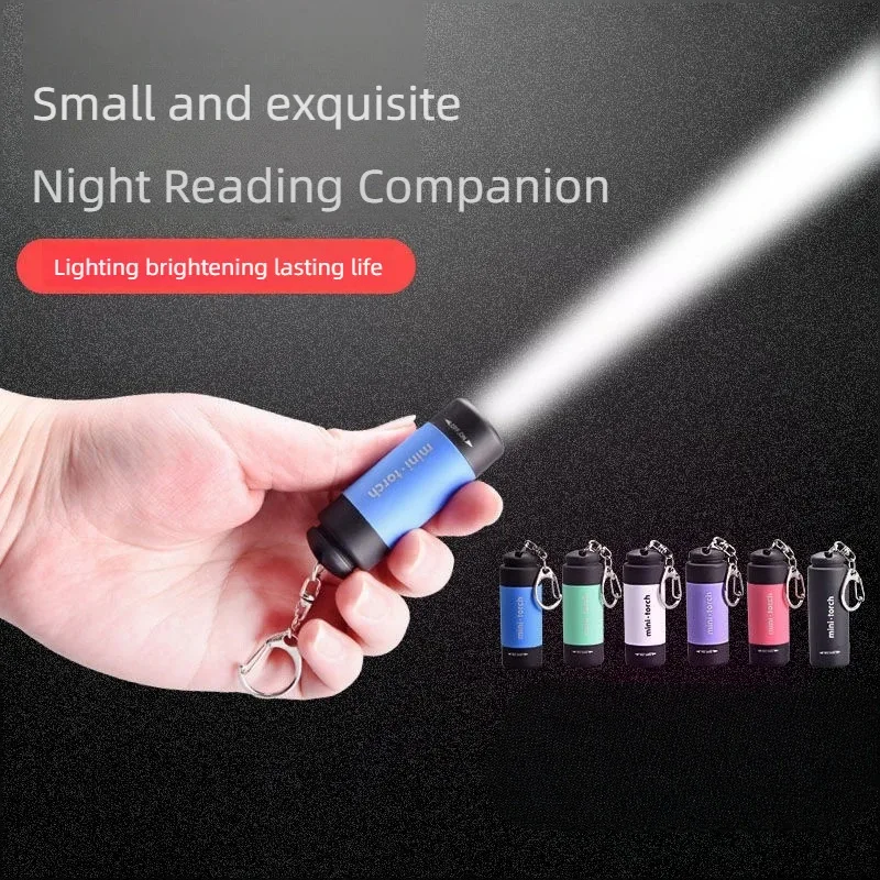 LED Micro Pocket Flashlight Portable USB Rechargeable Keychain Waterproof Outdoor Tool Hiking Camping Flashlight LED Mini Torch