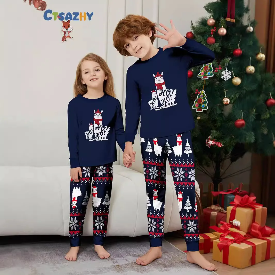 

Семейное фото, новогодний подарок, рождественская одежда для родителей и детей, хлопковый пижамный комплект с длинными рукавами и детский комбинезон для детей 3-18 месяцев.