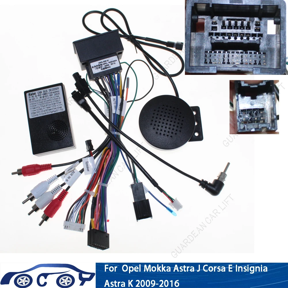 Car Radio Wiring Cable For Opel Insignia Meriva B Mokka ZafiraO Corsa E Astra J Astra K 16Pin Harness Adapter With CANBUS Decode