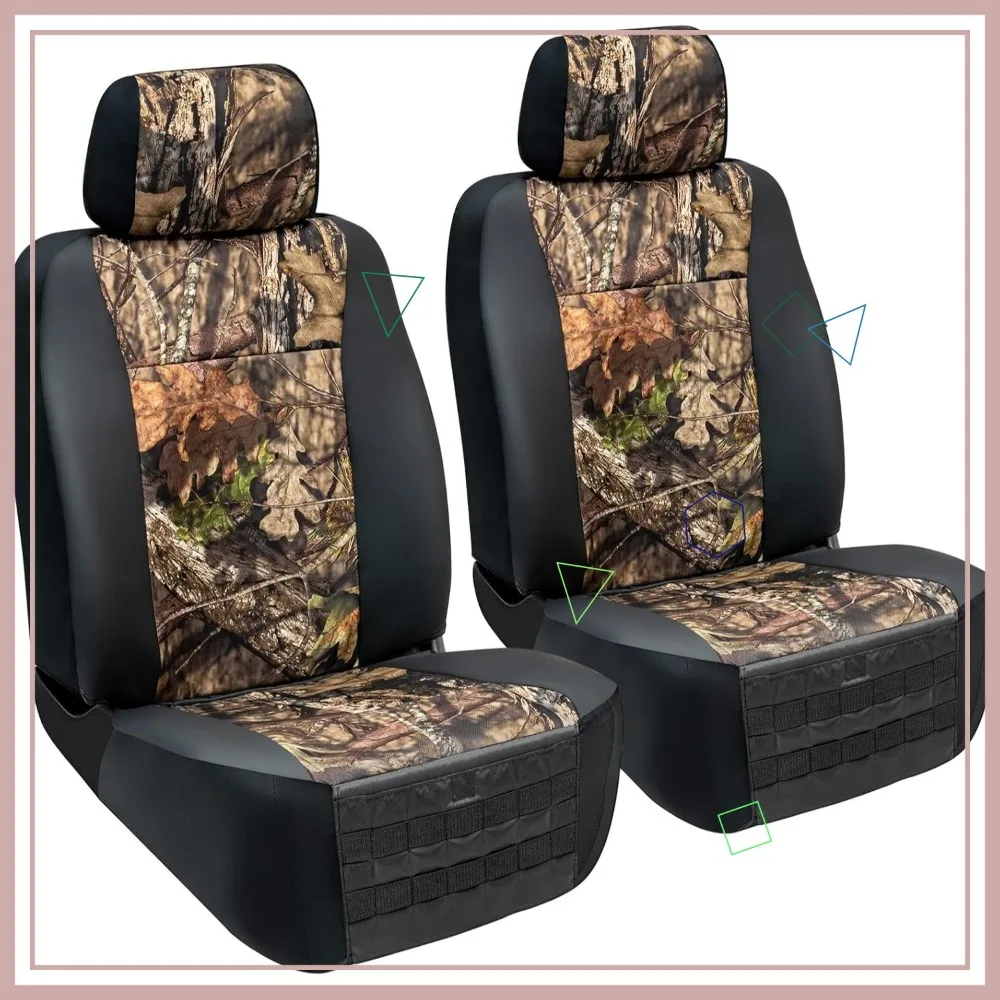 

Heavy Duty Mossy Oak Seat Covers for Trucks and SUVs with Storage Pockets, Semi-Custom Fit, 2 Pieces