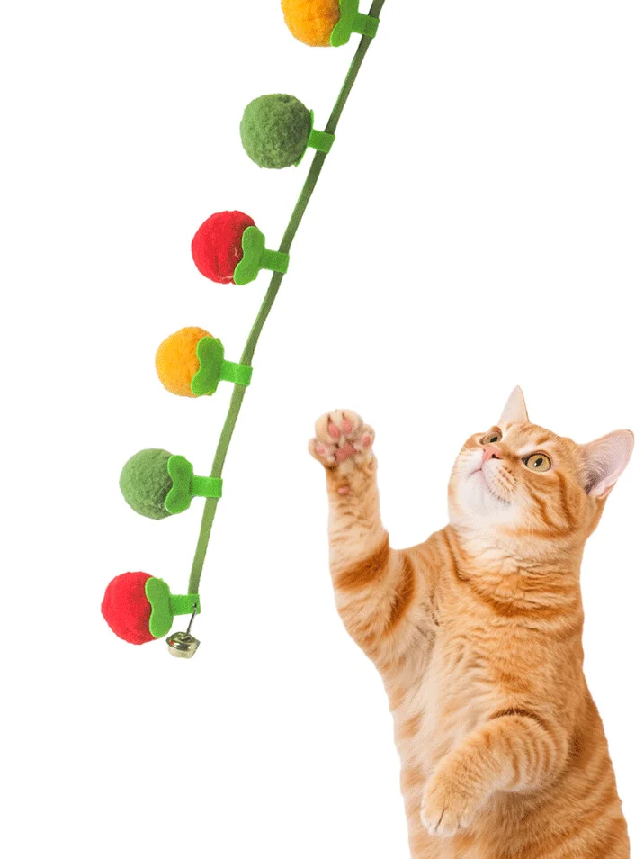 Tomaten-Katzenspielzeug mit Glocke, Selbstspielendes Interaktives Kätzchen-Spielzeug zur Langeweile-Bekämpfung, Essentielles Haustierzubehör für Katzen – Detail 5