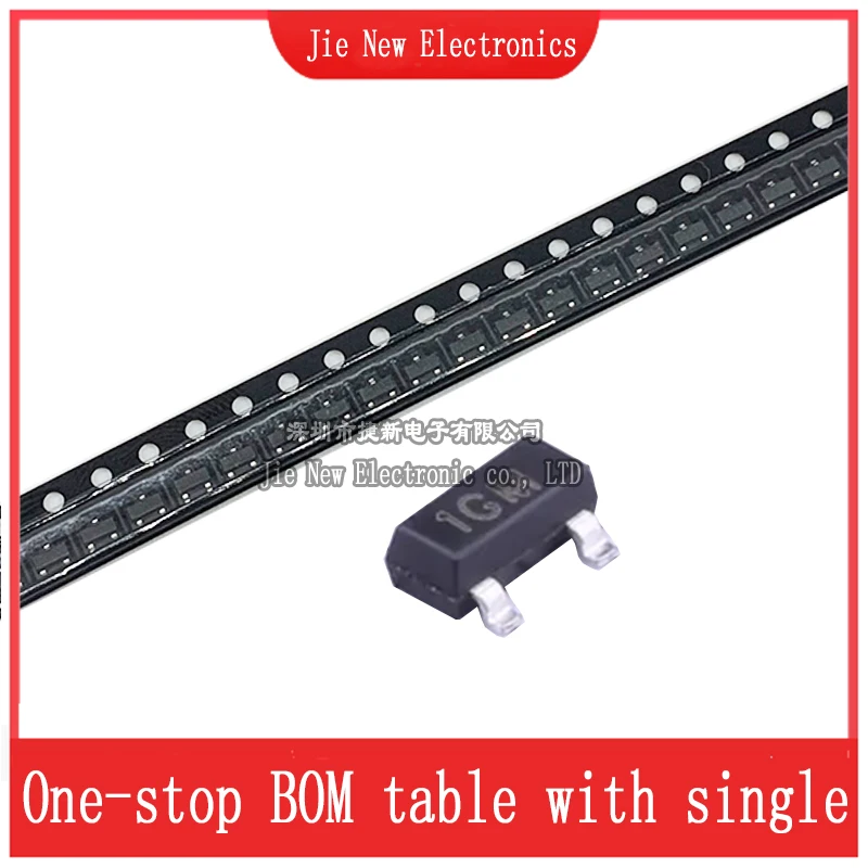 100PCS  MMBTA55 2H MMBTA56 2GM MMBTA05 1H MMBTA06 1GM SOT-23 SMD Transistor