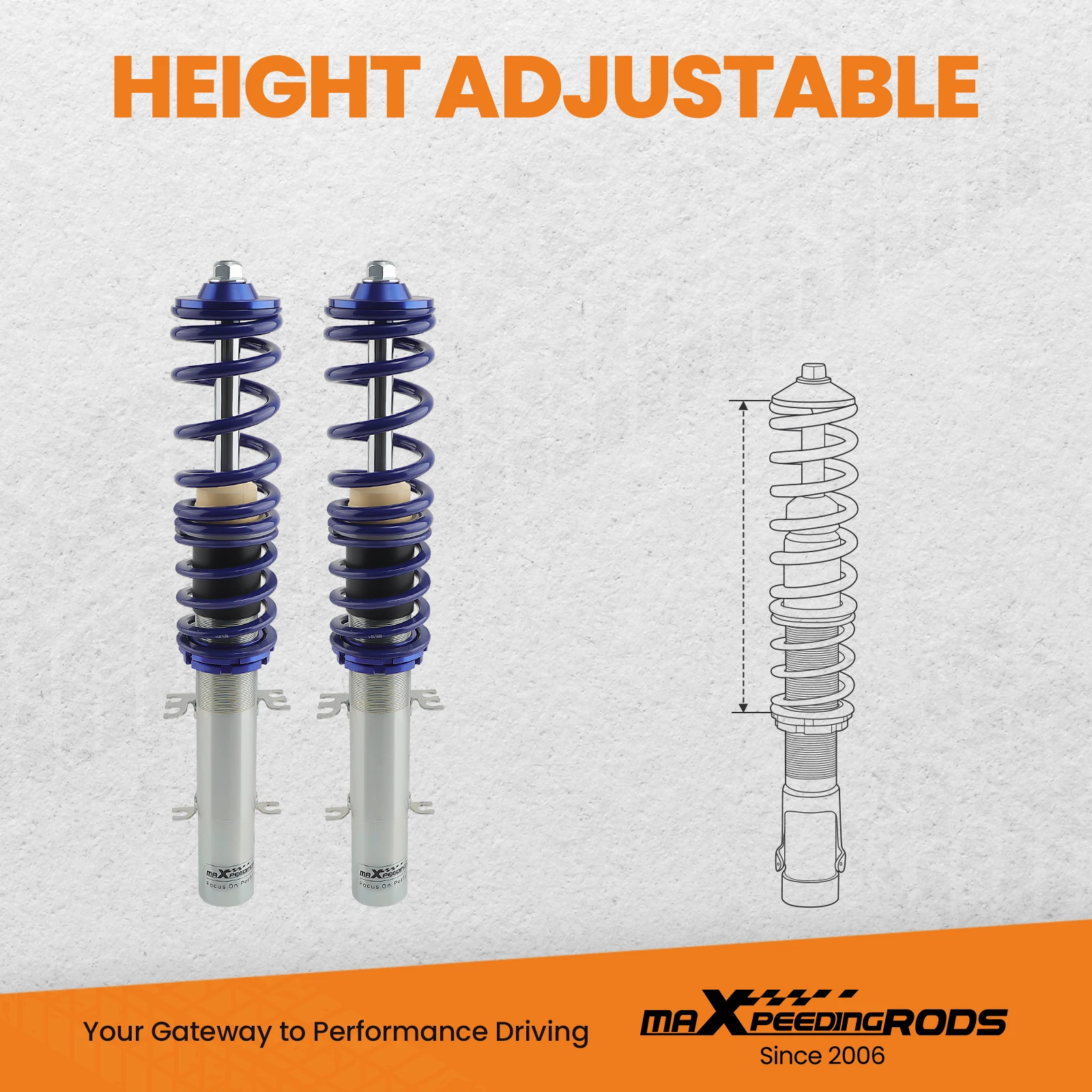 Street Coilovers Coil Spring Suspensions for VW Golf MK4 MK IV 1J1 FWD 1998-2007 Coilovers Shocks Struts