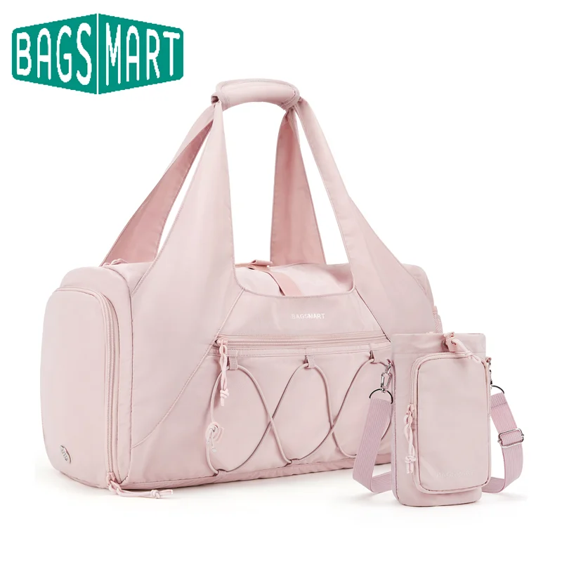 

BAGSMART Gym Bag for Women Lightweight Duffel with Shoe Compartment Yoga Travel Tote Bag with Wet Pocket
