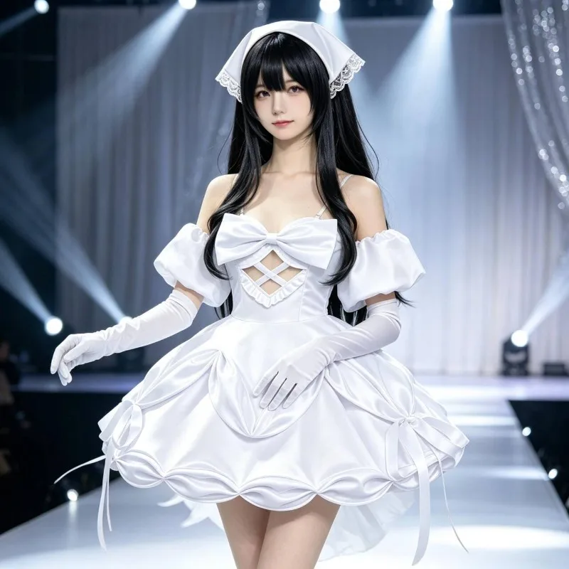 New Alien Stage Sua Cosplay Costume for Women ALNST Character Idol Stage White Satin Lolita Dress Halloween Party Anime Outfits