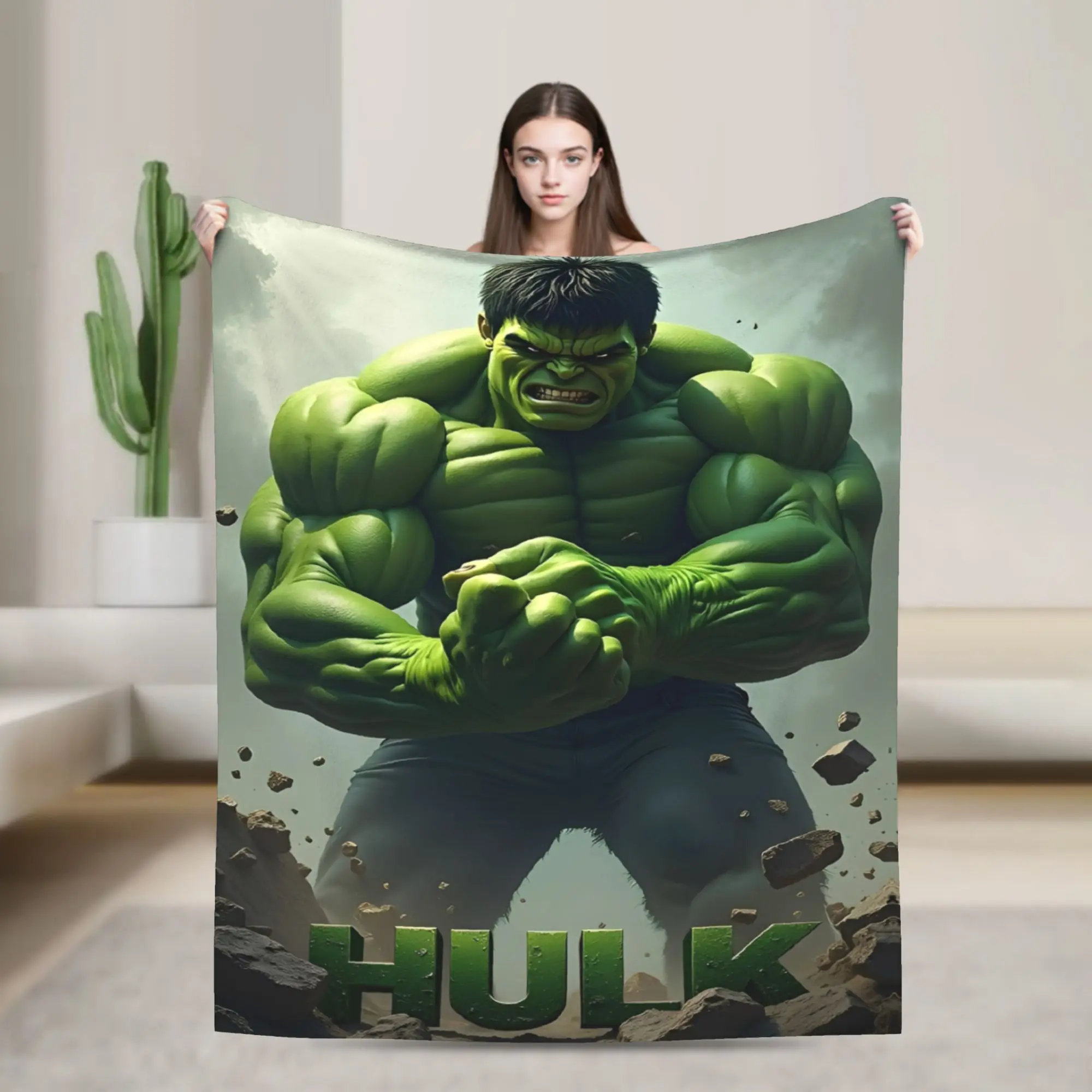 

Superhero Hulk Comic Blanket Cozy Soft Throw Blankets for Sofa 50x60 Inch Multi-size Bedding Throws
