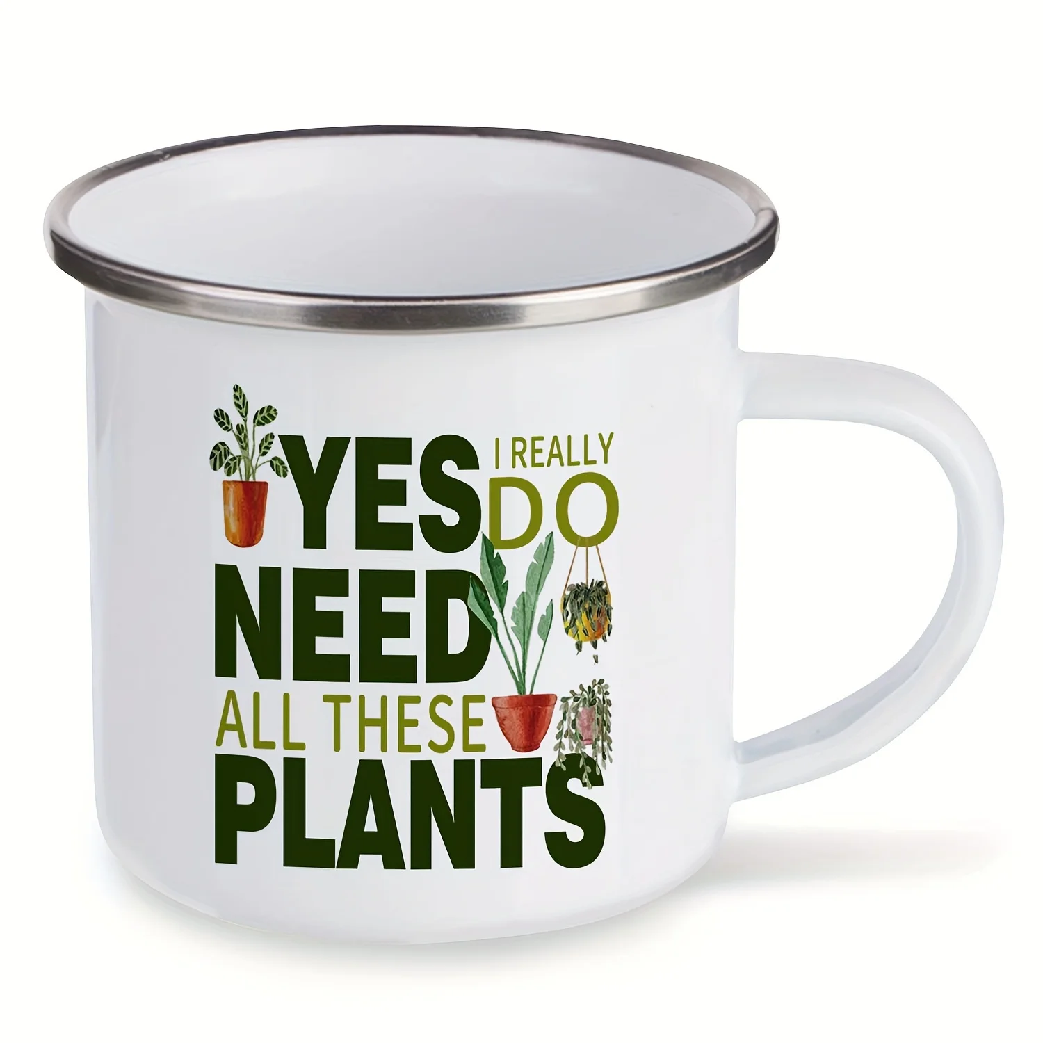 Enamel Plant Lover Mug - Multipurpose Insulated Coffee & Tea Cup with 