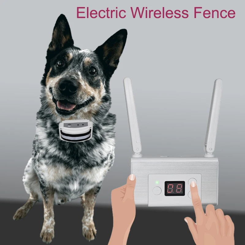 

New Upgraded Pet Dog Outdoor Remote Training Smart Wireless Fence System, Electric Automatic Barking Stop Dog Training Collar