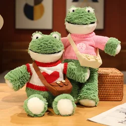 36cm Kawaii Frog Toy Plush Frog with Sweater Clothes Stuffed Soft Animals Dolls Plushie Pillow Birthday Gifts For Kids Children