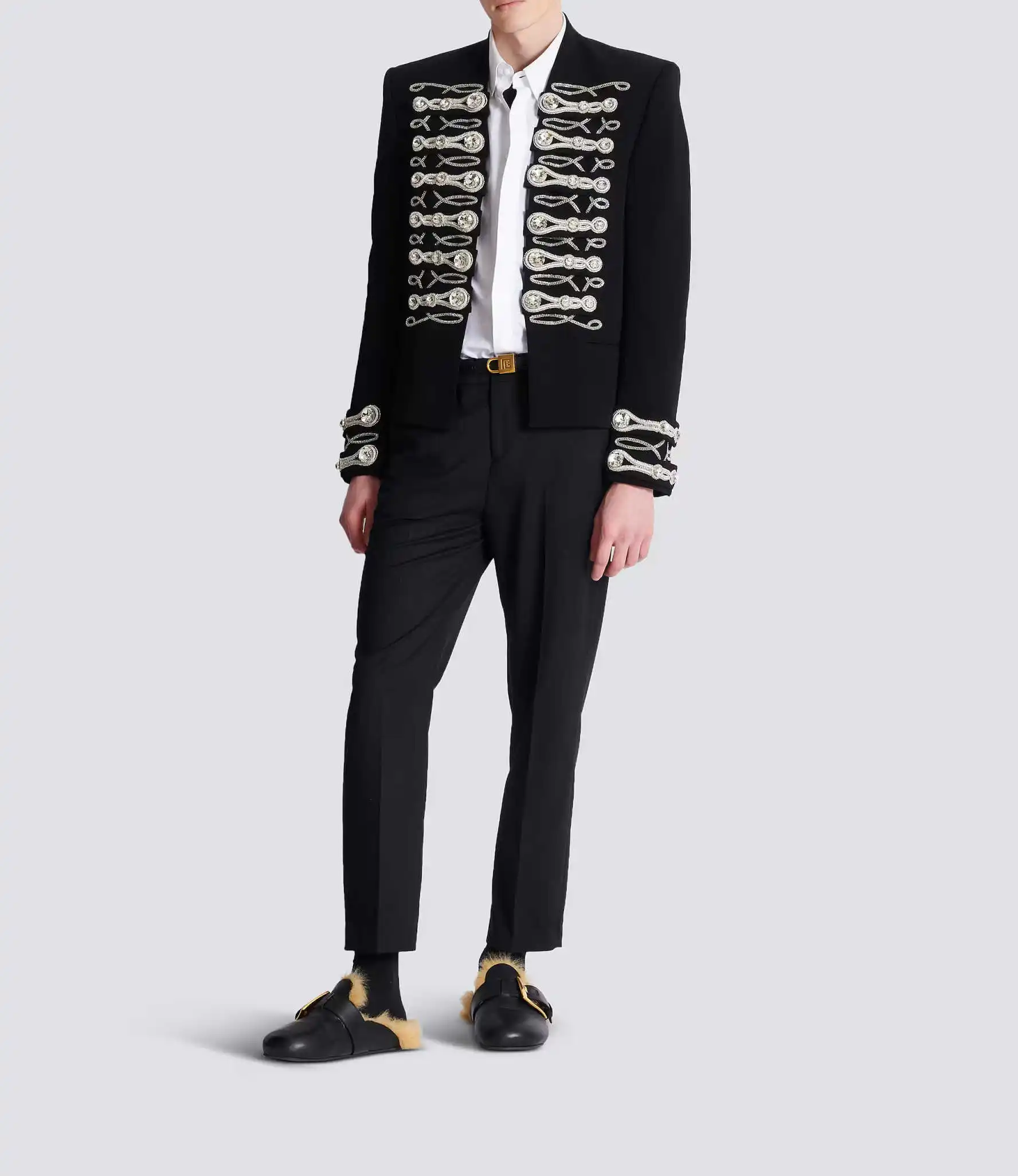 Retro Court Men Suit 2 Pieces Blazer Pant Peaked Lapel Crystal Heavy Handmade Embroidered Coat Party Customized Trajes De Hombre
