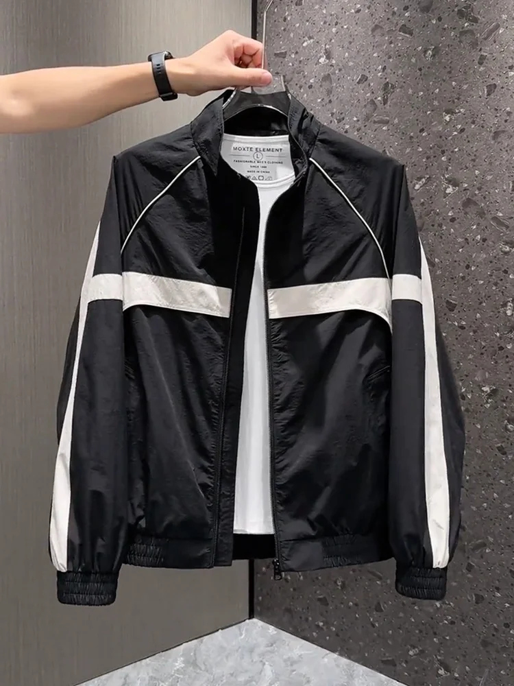 

Американский Sle Молодежный весенне-осенний новый цветной дизайн с воротником-стойкой Jaet Мужская модная повседневная универсальная ткань из быка