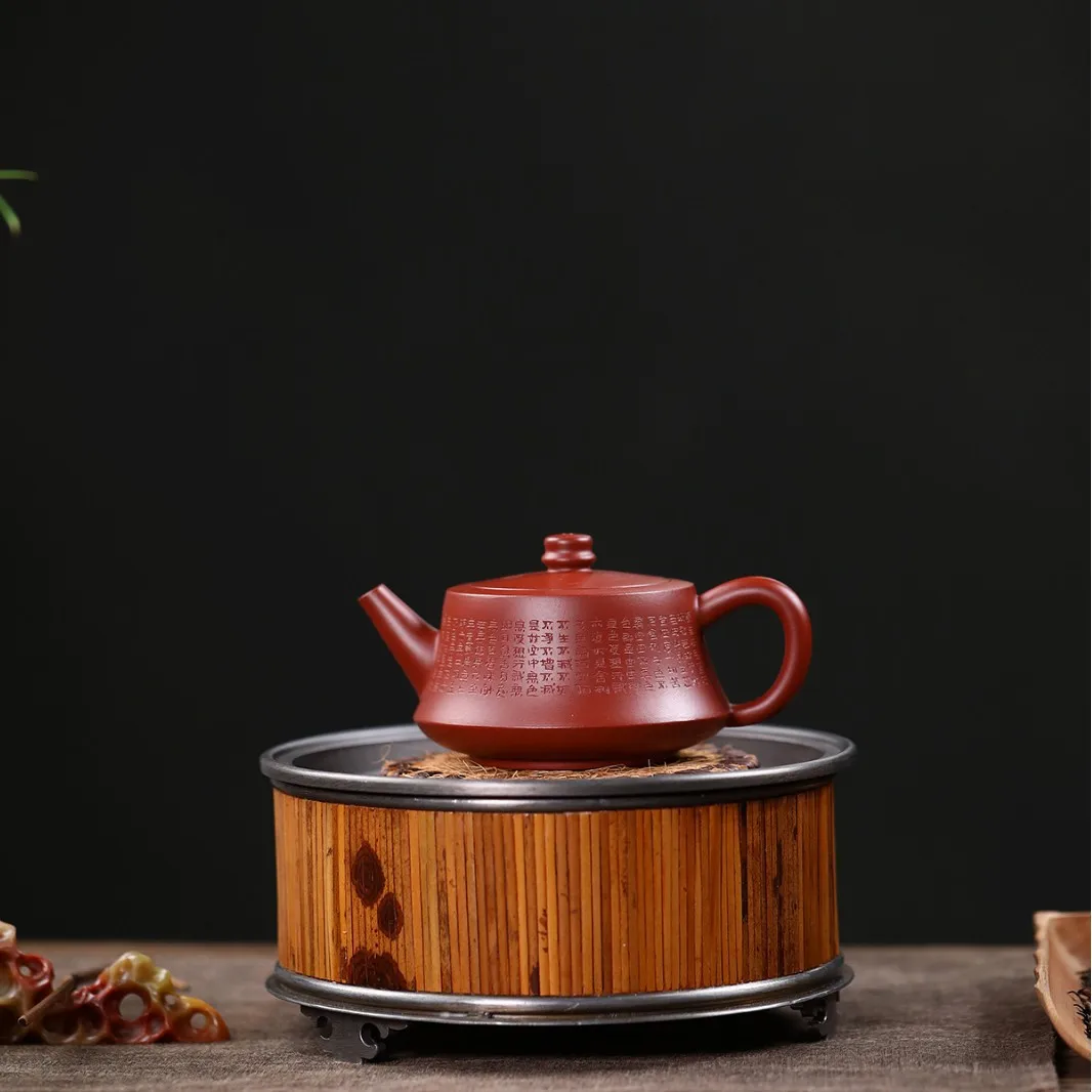 Yixing Mingjia Original Ore Da Hong Pao Herz-Sutra-Säulenbasis Vollständig handgefertigte Teekanne aus violettem Ton Kung Fu Tee-Set Dropshipping