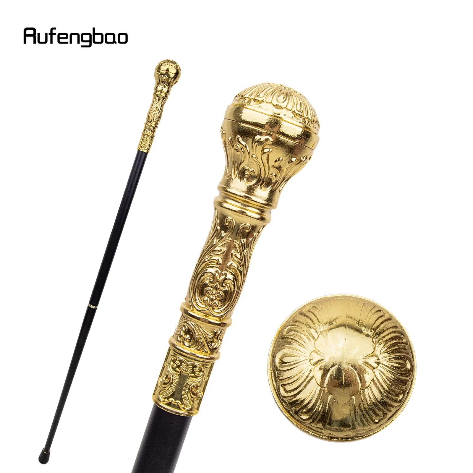 Golden Luxury Round Handle Fashion Walking Stick for Party Decorative Walking Cane Elegant Crosier Knob Walking Stick 93cm