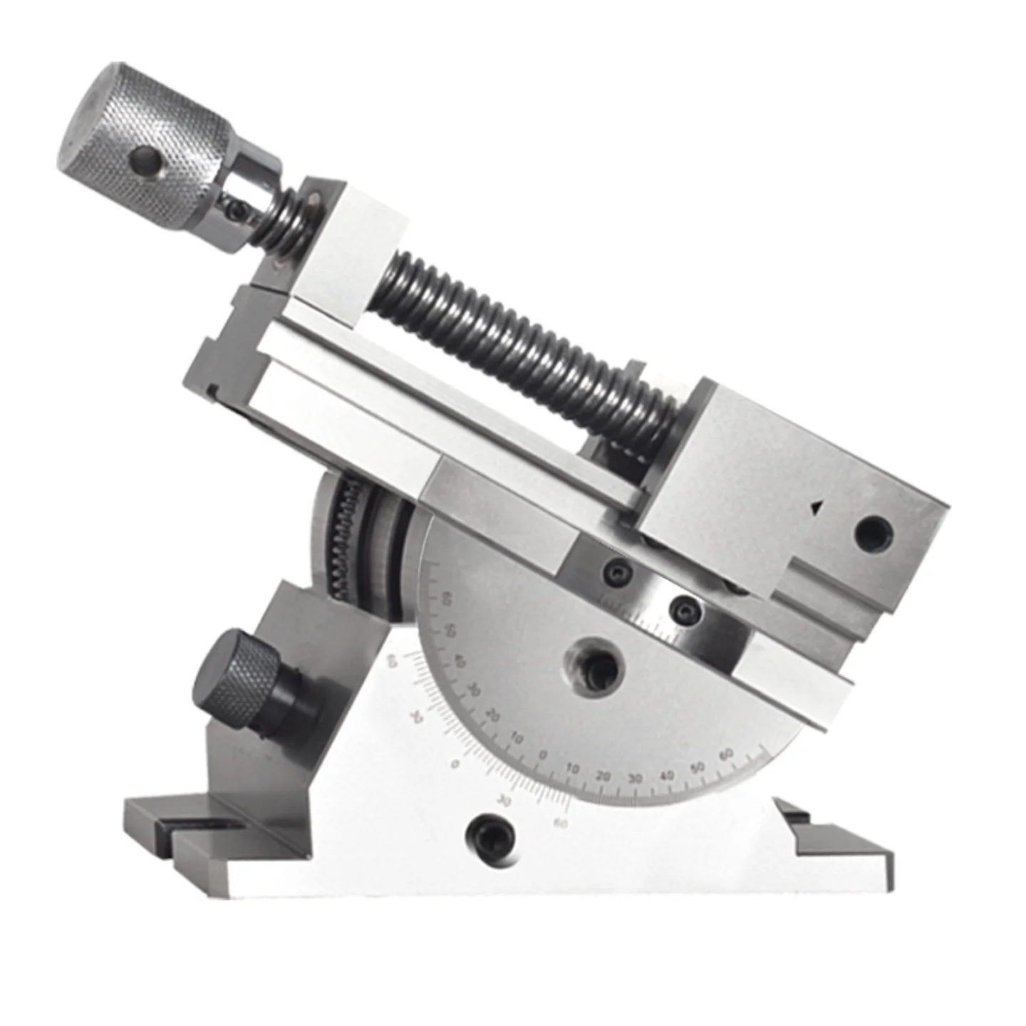One Pieces Tilting Precision Angle Vise, 2-Inch Drill Press Milling Machine Fixture with Fixed Base