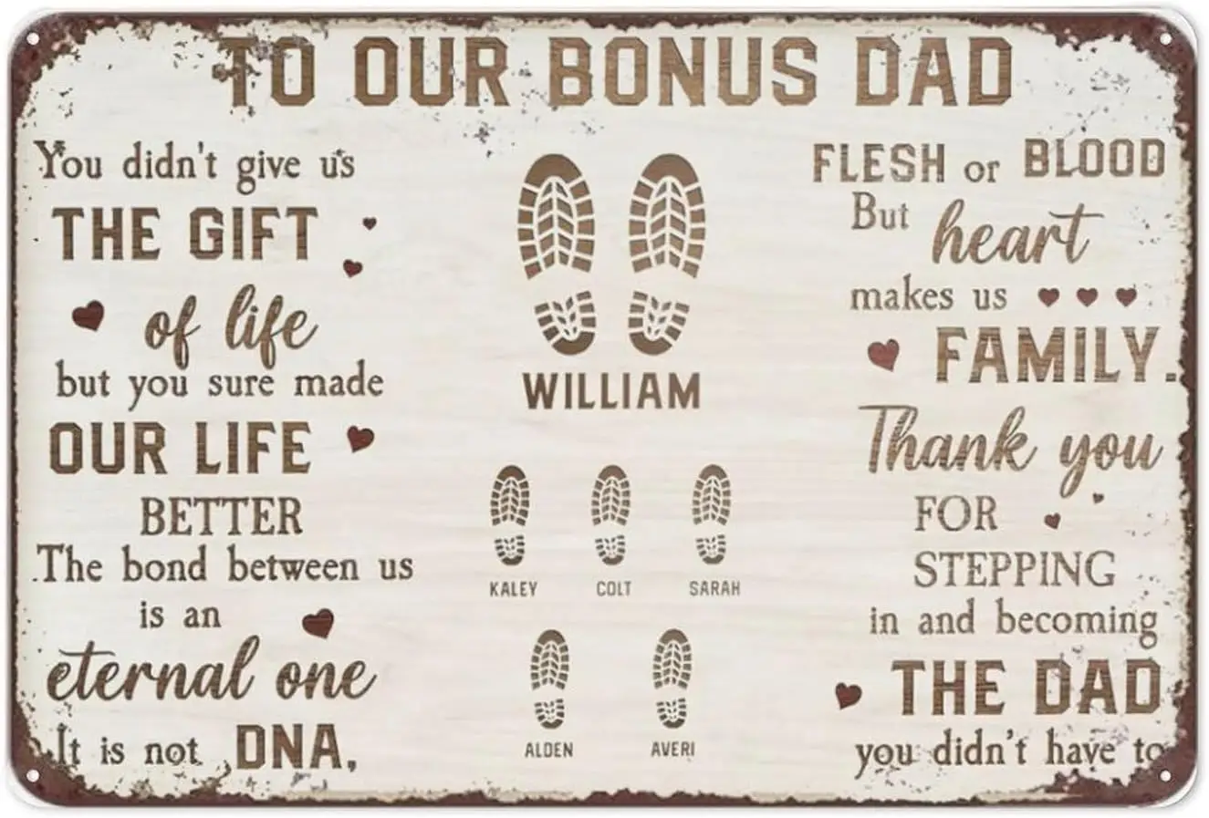 Thank You for Stepping in Our Life for Bonus Dad, Bonus Dad, Stepped Up Dad Gift, Father Day,Home Bar Kitchen Coffee Man Cave Ga