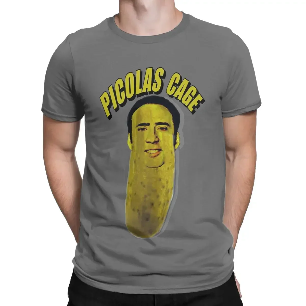 Picolas Cage Nicolas Cage T-Shirt Men Vintage Pure Cotton Tee Shirt Round Neck Short Sleeve T Shirts Printed Clothing