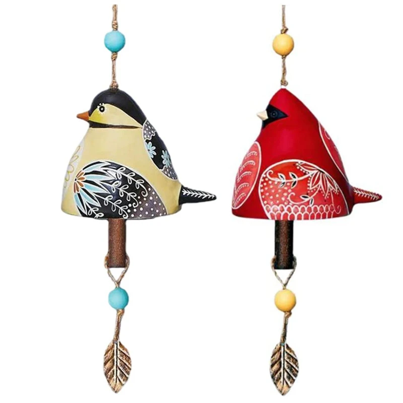 Bird Song Bell Garden Decoration,Hanging Rustic Wind Chime, Pendant Metal Tube Bell Door Bell Pendant, Festival Gift A-ABHG view 4