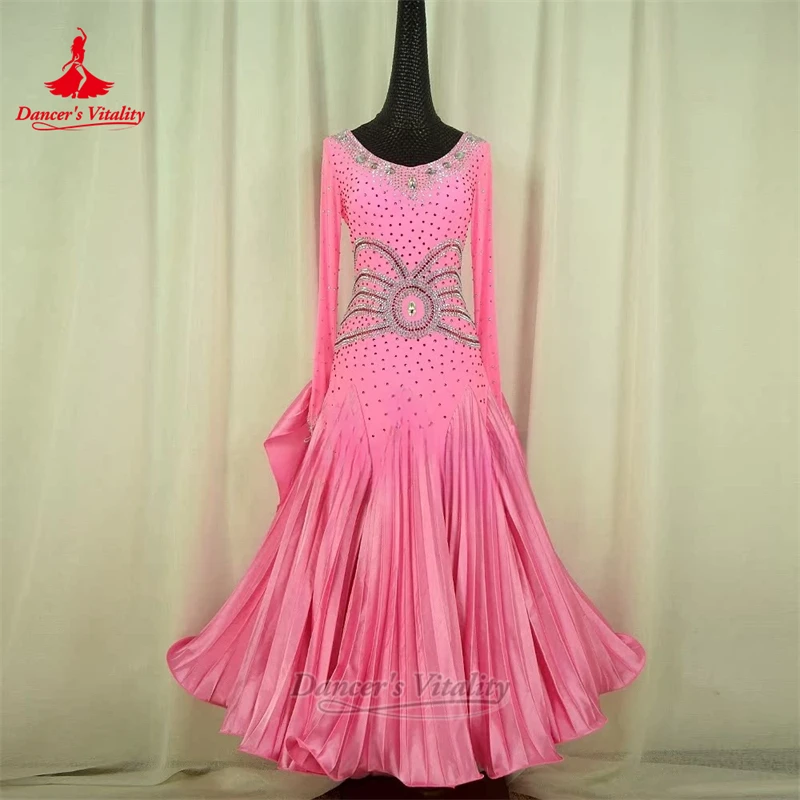 Vestidos de examen de grado de manga larga para baile de salón para adultos y niños, traje profesional personalizado de vals Foxtrot, vitalidad de bailarina