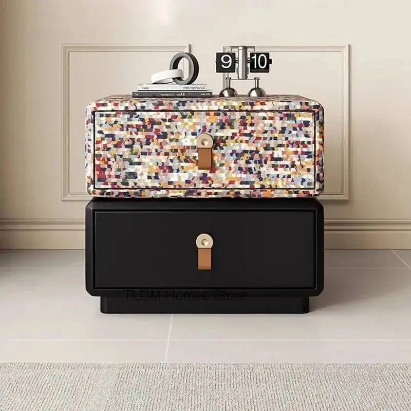 Nightstands Drawers With Italian With Storage Modern Design Luxury Leather Minimalist Nightstands Table De Nuit Unique Furniture