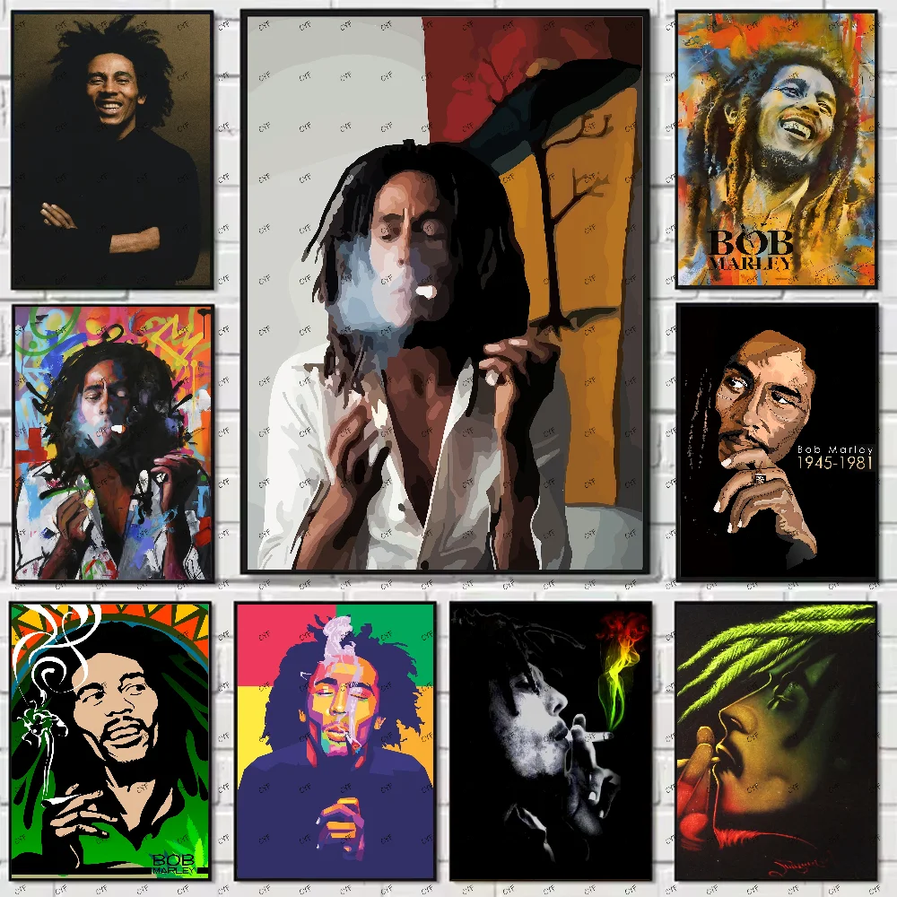 

Reggae music Bob Marley Poster HD art sticky wall waterproof home living room bedroom bar aesthetic decoration