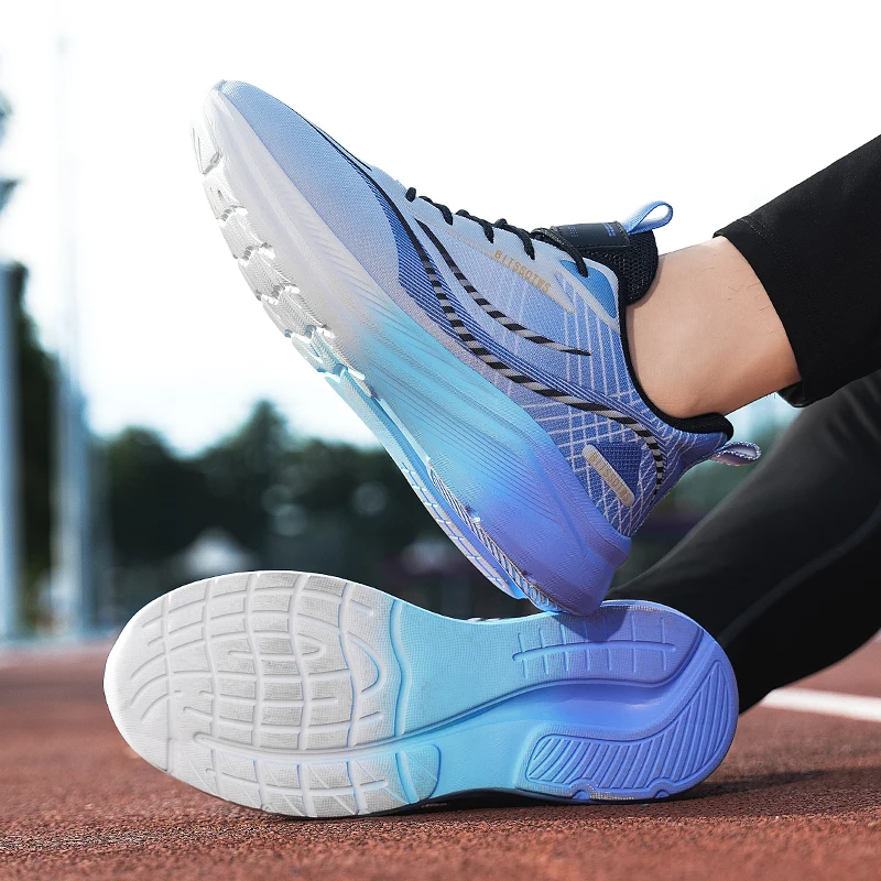 Maratona almofada de ar dos homens esportes tênis respirável leve feminino confortável atlético antiderrapante placa carbono tênis