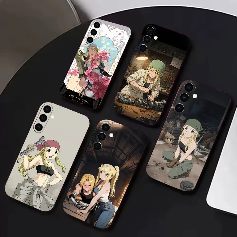 Winry Rockbell-F-Fullmetal Alchemists Phone Case For Samsung A72,A53,A71,A70,A52,A73,A51,Silicone Black Soft