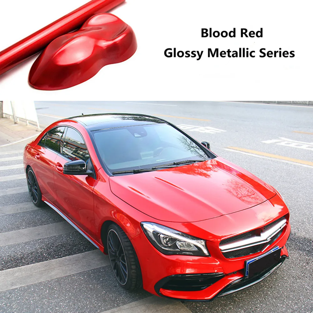 Sunice Blood Red Super Glossy Metallic Car Wrap Car Body Styling Wrapping Decorative Sticker Auto Motorcycle PVC Car Accessories