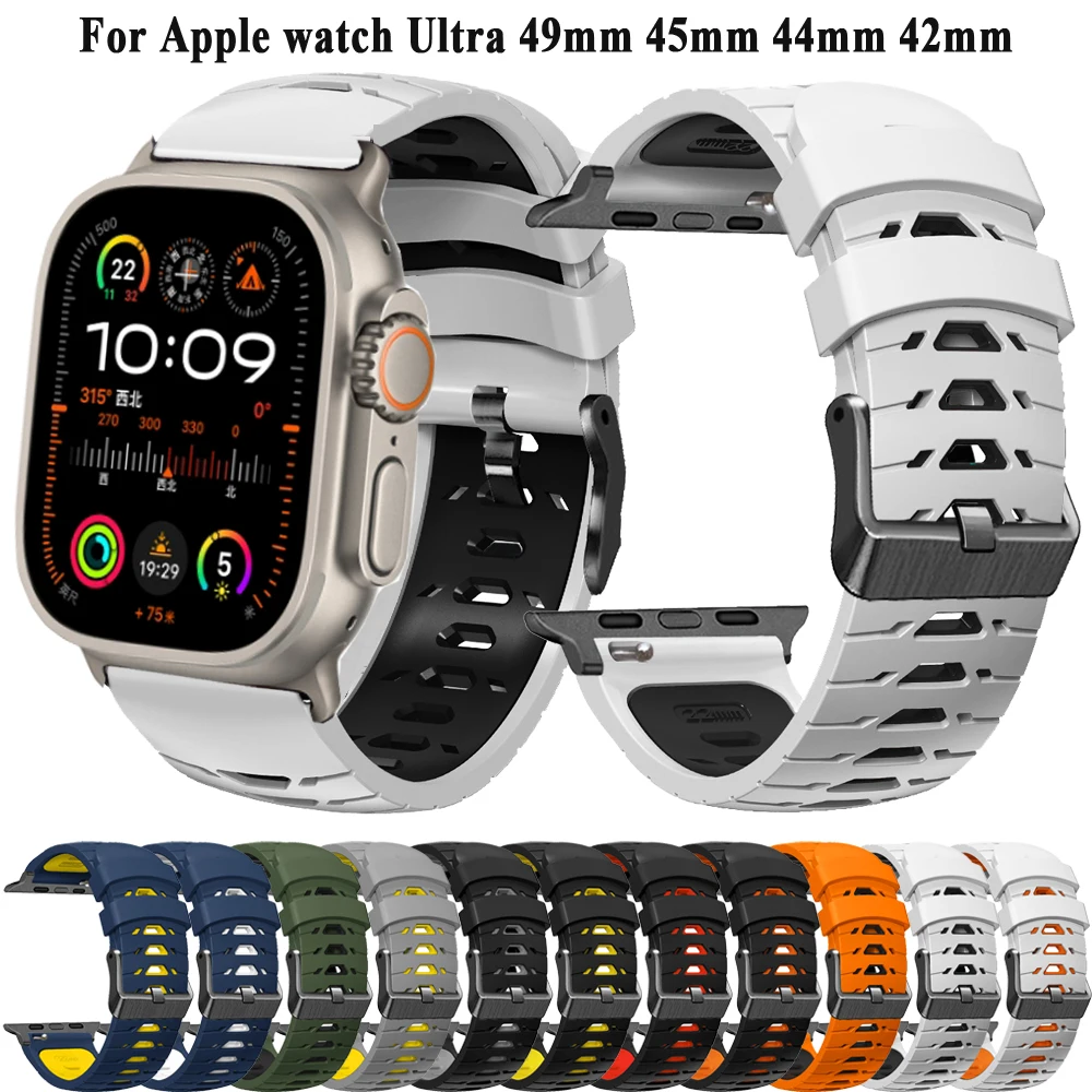 Sport Silicone Band for Apple Watch, Replacement Belt, Wristband, Bracelet Strap, iWatch Series 9, 8, 7, SE, Ultra 2, 45mm, 44mm, 49mm, 42mm
