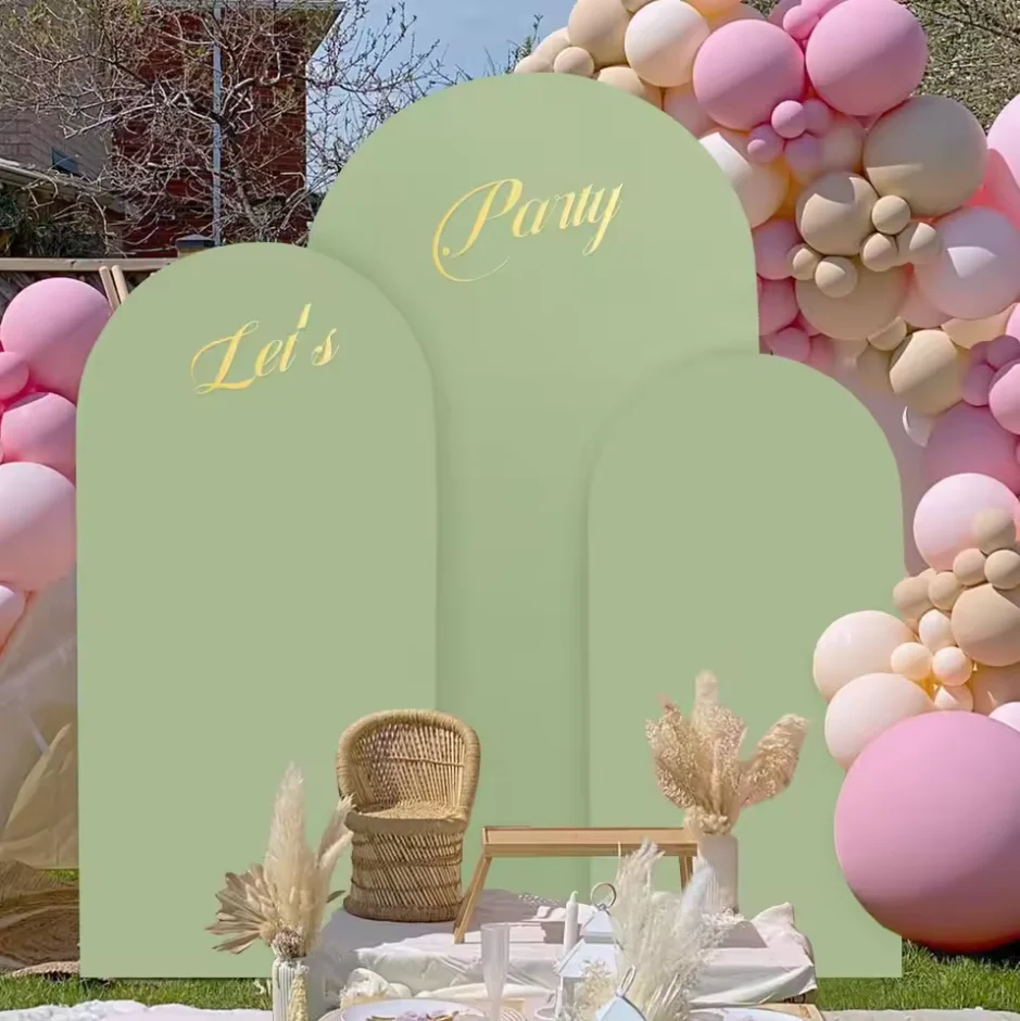 Hochzeitsbogen-Bezüge, 3er-Set, Spandex-Stretch-Bezüge für Bogenständer, dehnbare Hintergrundständer-Bezüge, 4ft, 5ft, 6ft, Ballonbogen-Bezüge – Detail 5