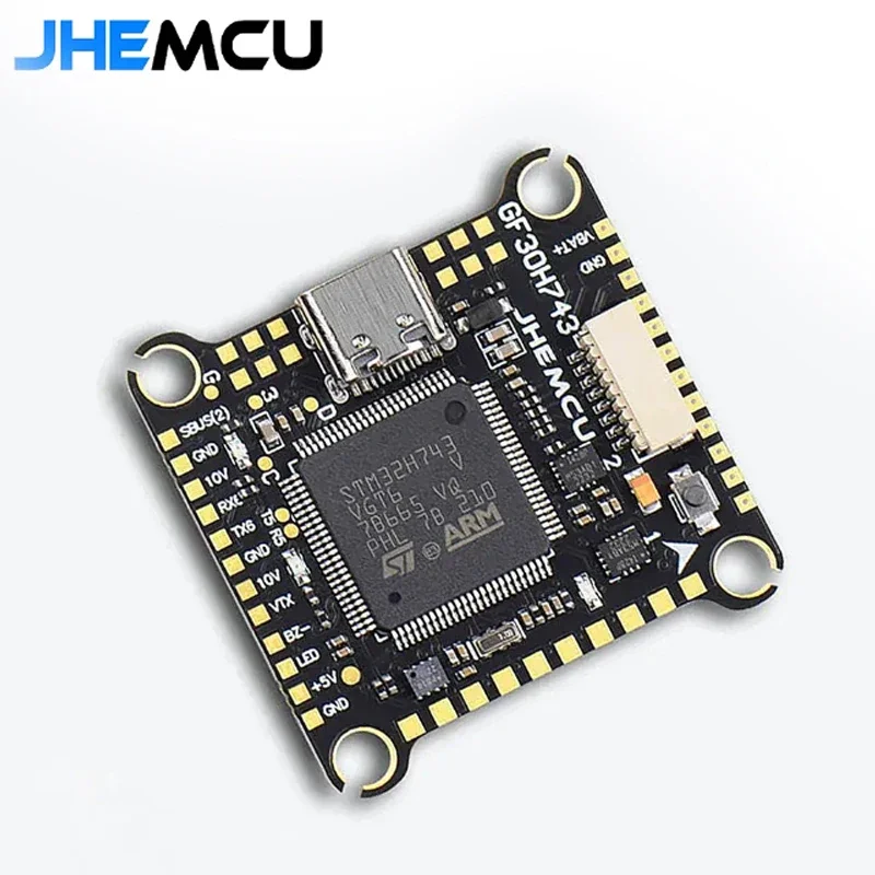 JHEMCU GF30H743 H743 480MHZ Flight Controller ICM-42688-P DUAL Barometer OSD 128M BlackBox Dual BEC 3-6S 30X30mm voor FPV Drones