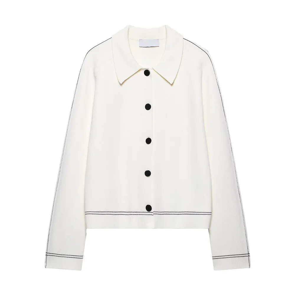 

Women's Knitted Jacket Long Sleeve round Neck Simple Temperament Style Spring New Fashion Outerwear