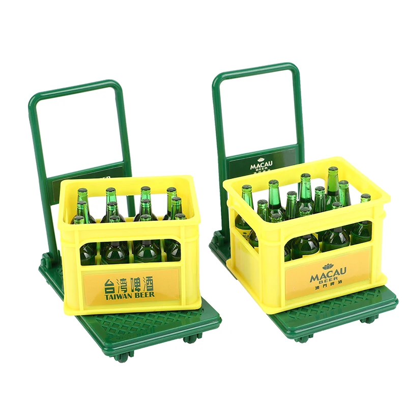 1/12 Poppenhuis Simulatie Bier Trolley Speelgoed Poppenhuis Miniatuur Bier Model Poppenhuis Drankjes Decoratie Accessoires