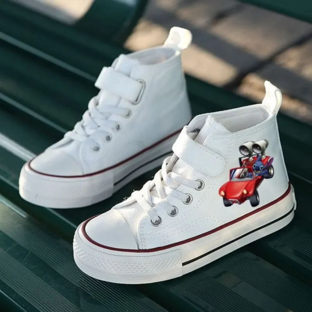 Disney Lilo Stitch Boys Kids Girl Canvas Shoes High-top Casual Cartoon comfort Shoes Sport Children Print Boys Tennis Shoes 1300