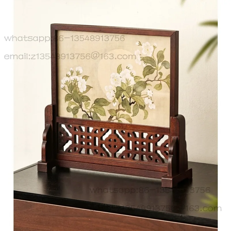 Solid Wood Partition Screen Chinese Desktop Small Screen Ornament Calligraphy Table Picture Frame Merchandise Gift