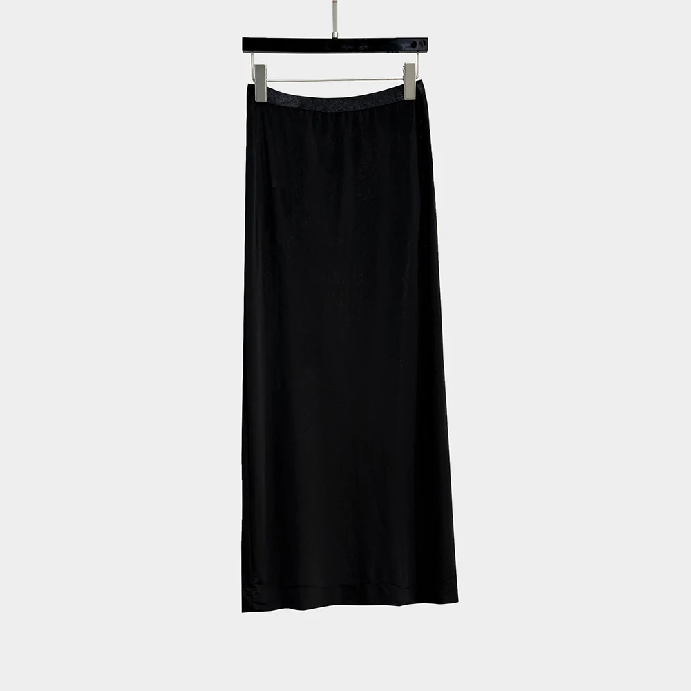 Rhinestone Flower Decoration Women Skirt Y2k Stretch Slim Temperament Peplum High Waist Straight Skirt 2025 Early Autumn New
