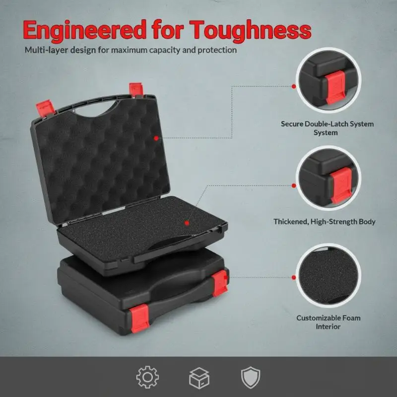Multifunction Portable Hardware Tool Box Lightweight Durable Plastic Storage Case for Student Craft Woodworking Use