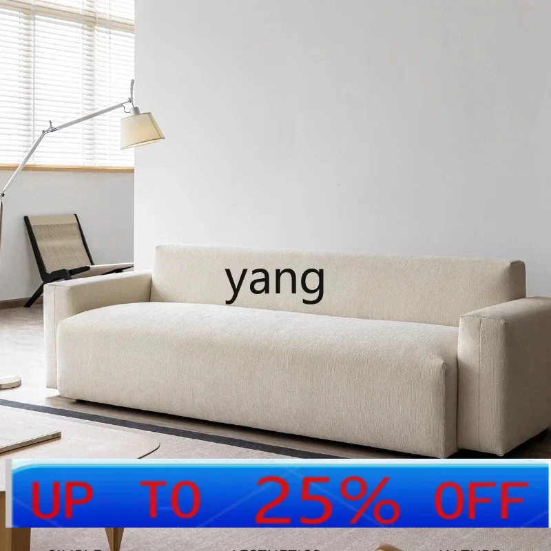 

Lhh modern simple small apartment straight row double sofa cream wind anti-fouling fabric retro