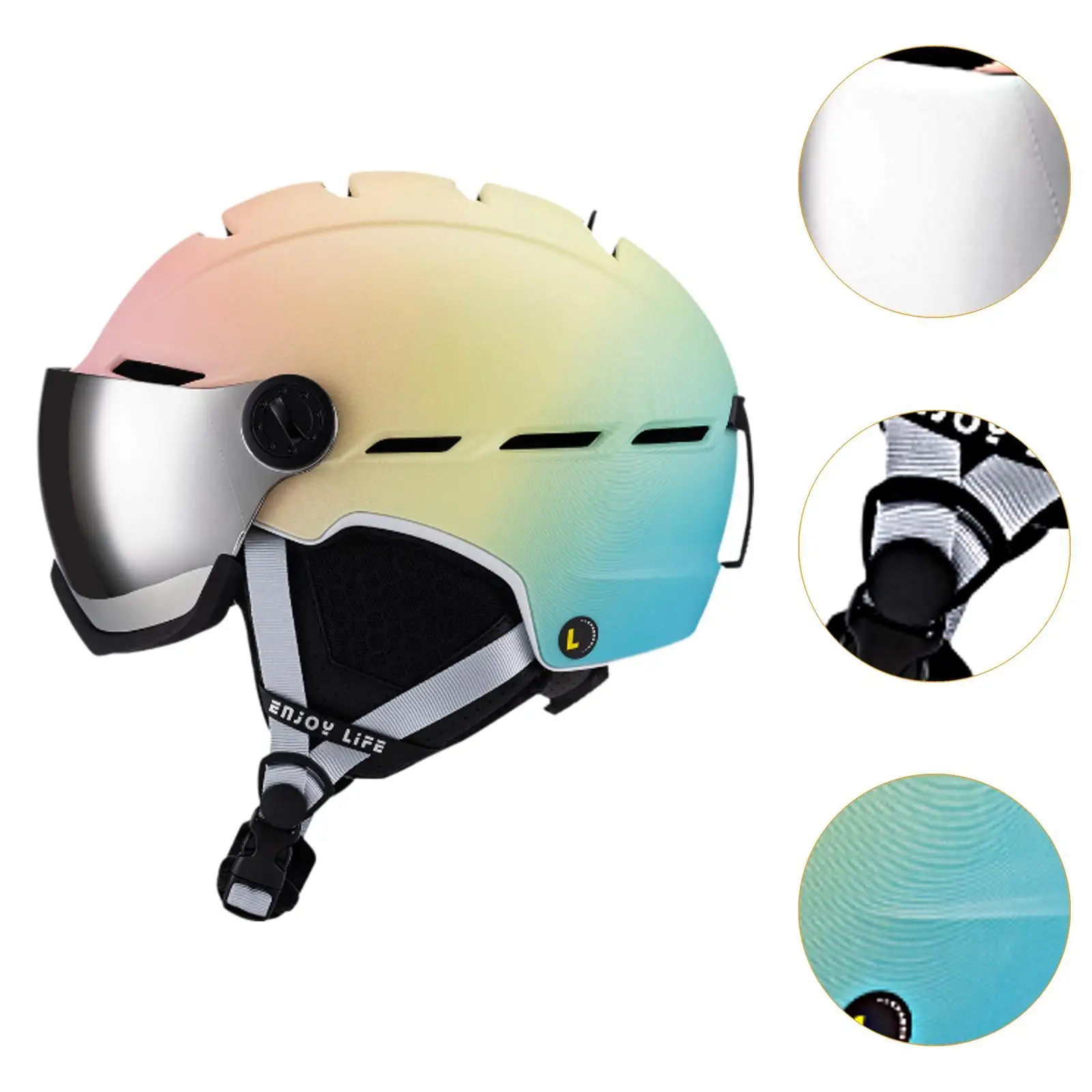 Ensemble casque et lunettes de ski, réglable, confortable, portable, neige