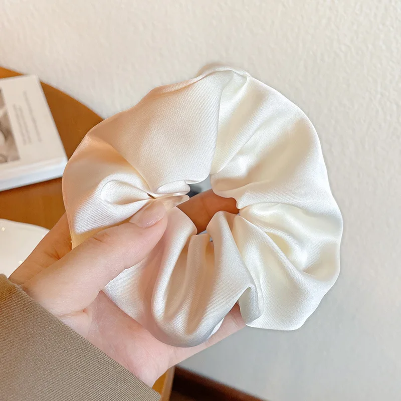 Scrunchie de seda de estilo francés para mujer, bandas para el cabello de Color sólido de alta sensibilidad, soporte para Cola de Caballo de baile deportivo para mujer, accesorios para el cabello, lazos