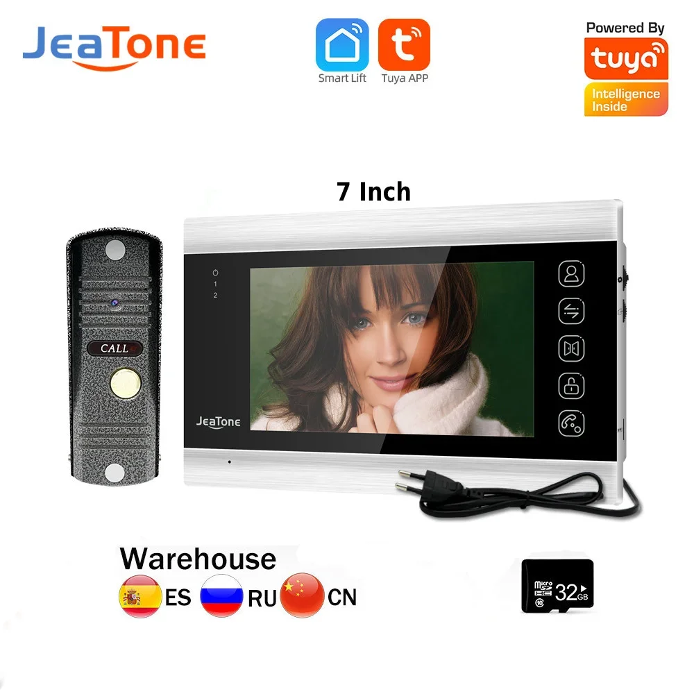 

Jeatone 7Inch Video Intercom Interphone Private Residential Walkie Talkie 1200TVL Camera Doorbell Not Support Tuya APP AC220V