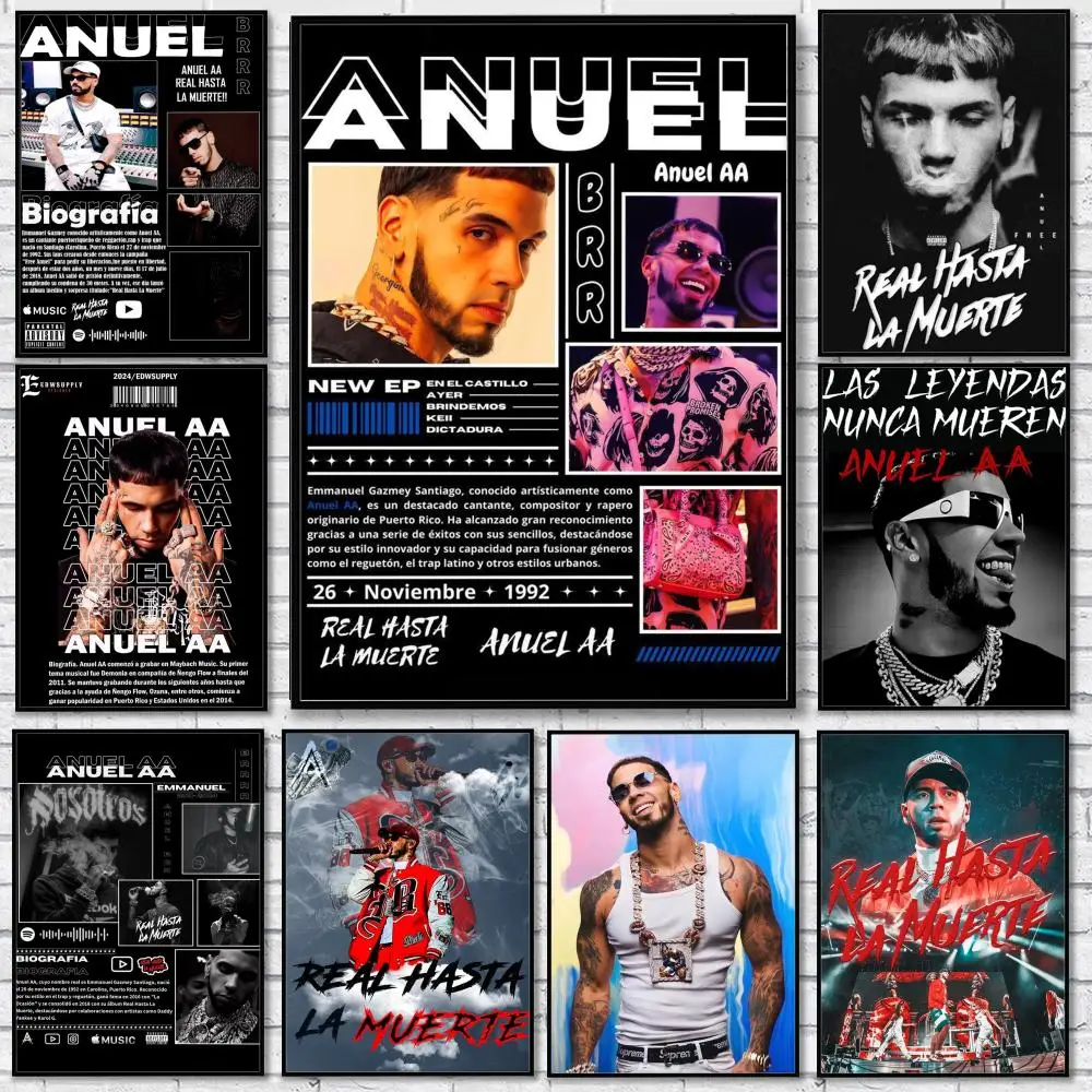 Póster Autoadhesivo de A-Anuel AA Las Leyendas Nunca Mueren, para Decoración de Pared en Cuarto de Juegos, Dormitorio, Pasillo, Hogar, Regalo