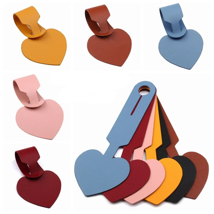 1pcs Travel Luggage Tag Cute Heart Shape Leather Suitcase Id Address Holder Baggage Boarding Tag Portable Label