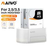 MAIWO Dual Bay Hard Drive Docking Station USB 3.0 SATA HDD Duplicator for 2.5 & 3.5 Inch SATA HDD/SSD Support Offline Clone