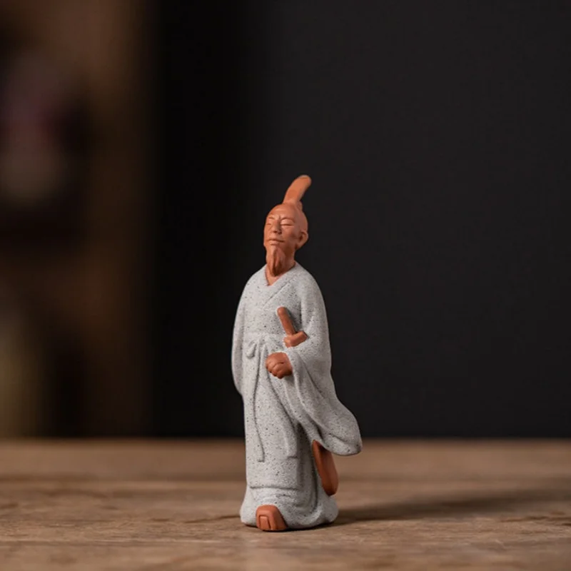 

Chinese traditional Qu Yuan historical figure Chinese style purple clay ceramic sculpture home desktop decoration handicraft